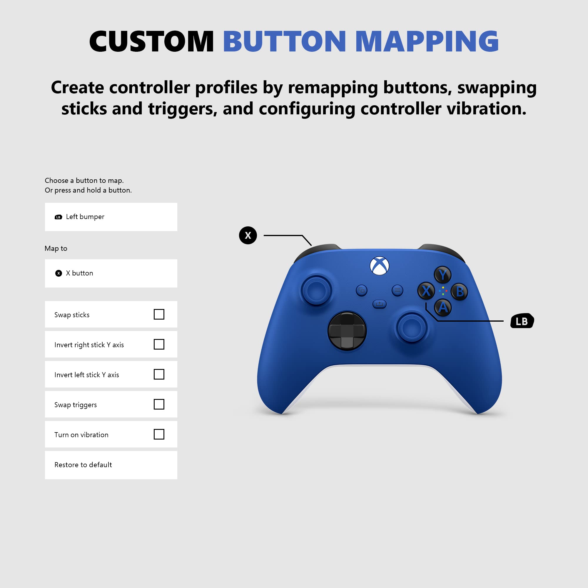 Xbox Core Wireless Controller – Shock Blue (Renewed Premium) | Official Microsoft Licensed | Compatible with Xbox Series X/S & Xbox One | Ergonomic Design for Gaming Comfort | Perfect for Competitive Play & Casual Gaming