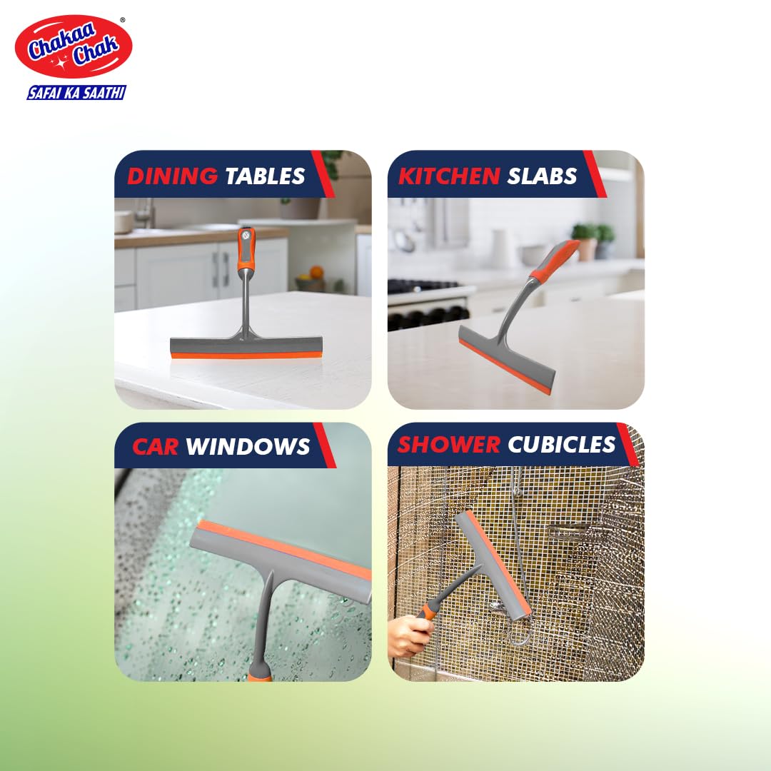 Single Stroke Kitchen Wiper - High Performance Silicone Squeegee for Windows, Shower Glass & Tile Cleaning - Perfect for Home, Restaurant & Commercial Use
