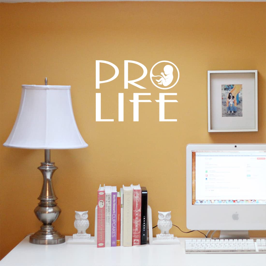 Premium Waterproof Vinyl Decal Stickers (Set of 2) - Baby Pro Life White Design for Laptop, Phone, Helmet, Car Window, Mug & Wall Decor | Perfect for Nursery, Kids Room, Office & Personal Accessories Customization