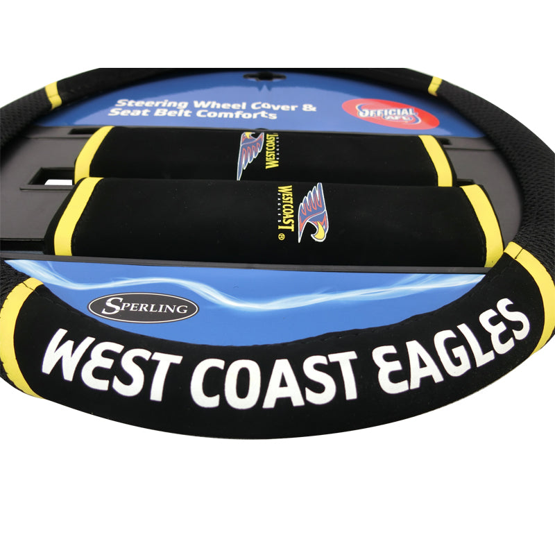 AFL West Coast Eagles Premium Steering Wheel Cover - Durable, Non-Slip Grip for Cars, Trucks & SUVs - Perfect for Game Day & Road Trips