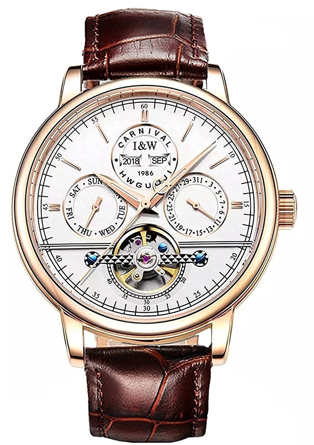 Premium Men's Automatic Tourbillon Watch - Luminous Stainless Steel Mechanical Watch with Waterproof & Multifunction Features | Perfect for Business, Formal Events & Luxury Gift Giving