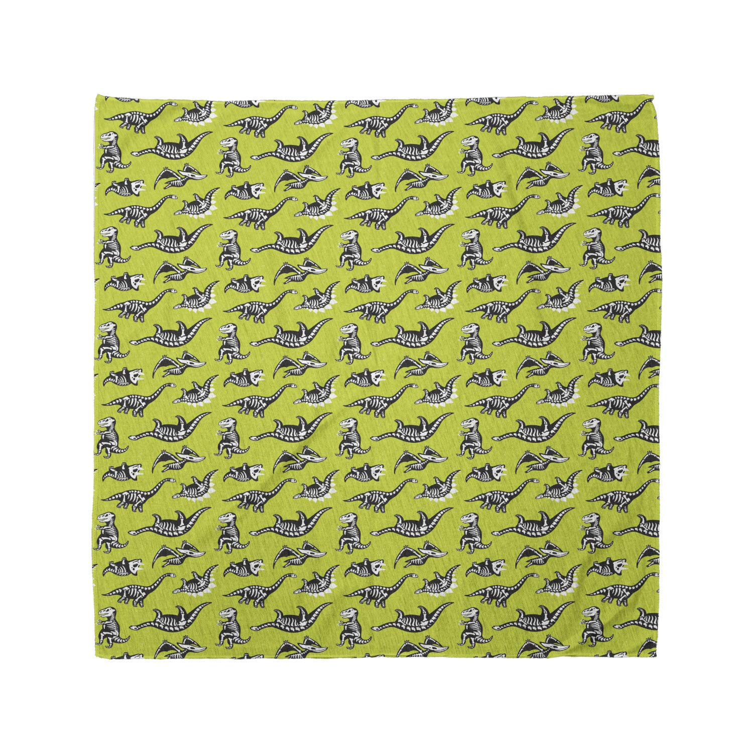 Dinosaur Party Skulls & Skeletons Bandana Scarf - Yellow Green Black White Unisex Fashion Accessory for Cosplay, Halloween Costumes & Outdoor Activities