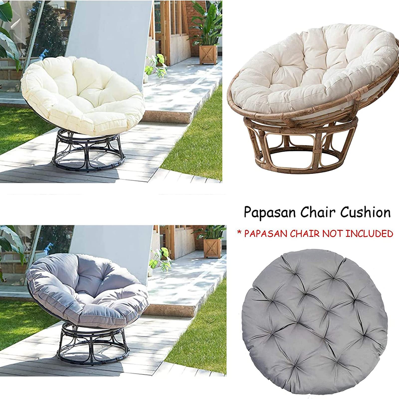 Premium Papasan Chair Cushion - Round Waterproof Outdoor Floor Pillow, Thick Hammock Swing Seat Pad for Hanging Basket Chairs | Perfect for Patio, Garden, and Indoor Relaxation