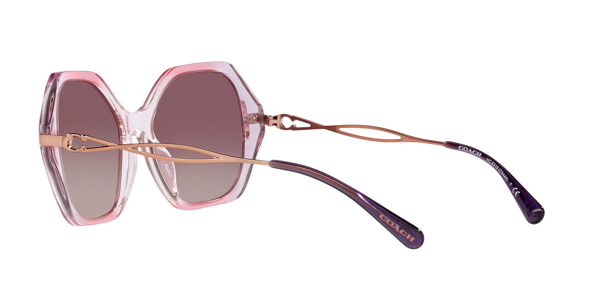 Coach Women's HC8315 Hexagonal Sunglasses - UV Protection, Polarized Lenses, Fashionable & Lightweight for Outdoor, Driving & Beach