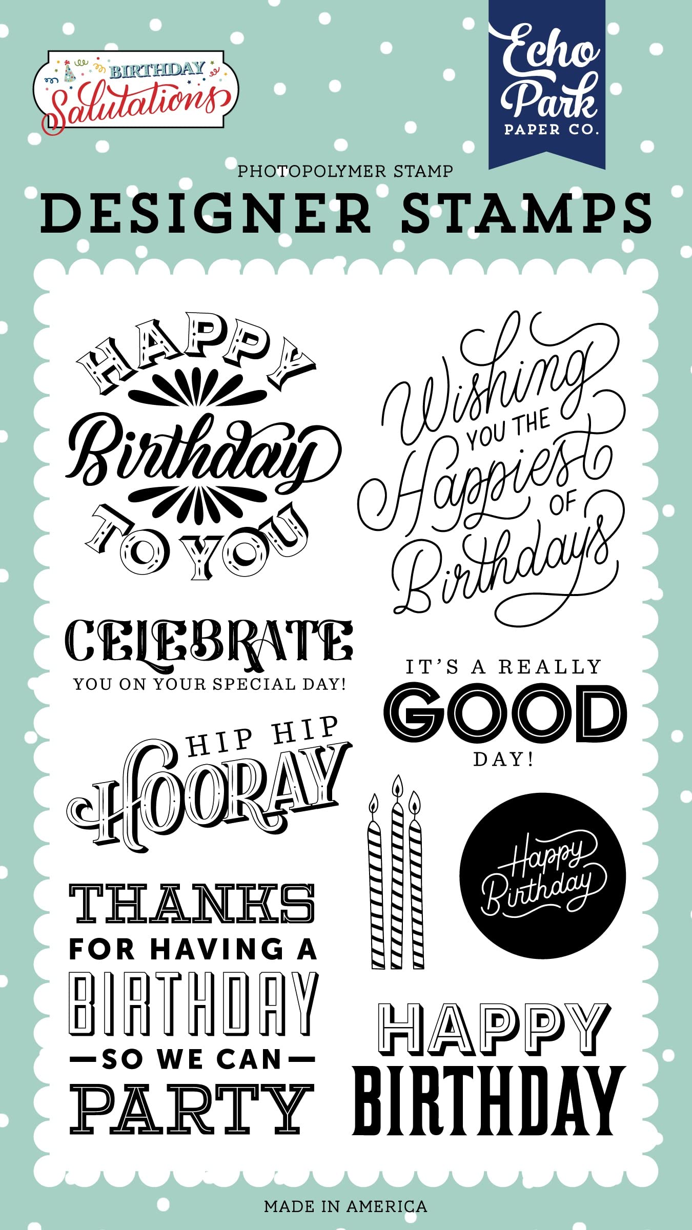 Echo Park Paper Co. Happy Birthday to You Stamp Set - DIY Greeting Cards, Scrapbooking, Party Invitations & Craft Projects