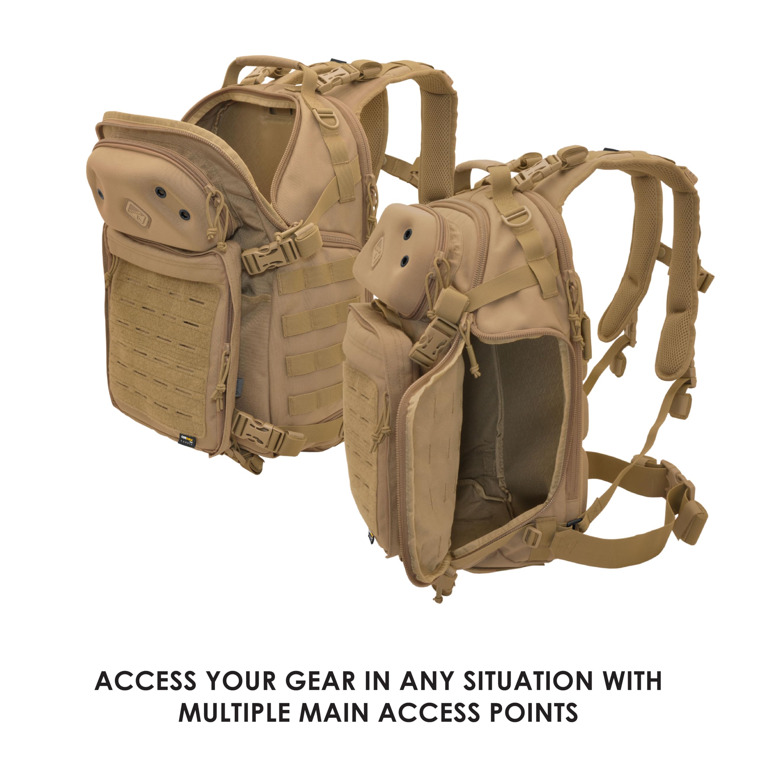 HAZARD 4 Tactical Backpack - Coyote Brown Military Style Rucksack for Outdoor Adventure, Hiking & Travel - Durable Molle Compatible Pack for Camping, Survival Gear & EDC