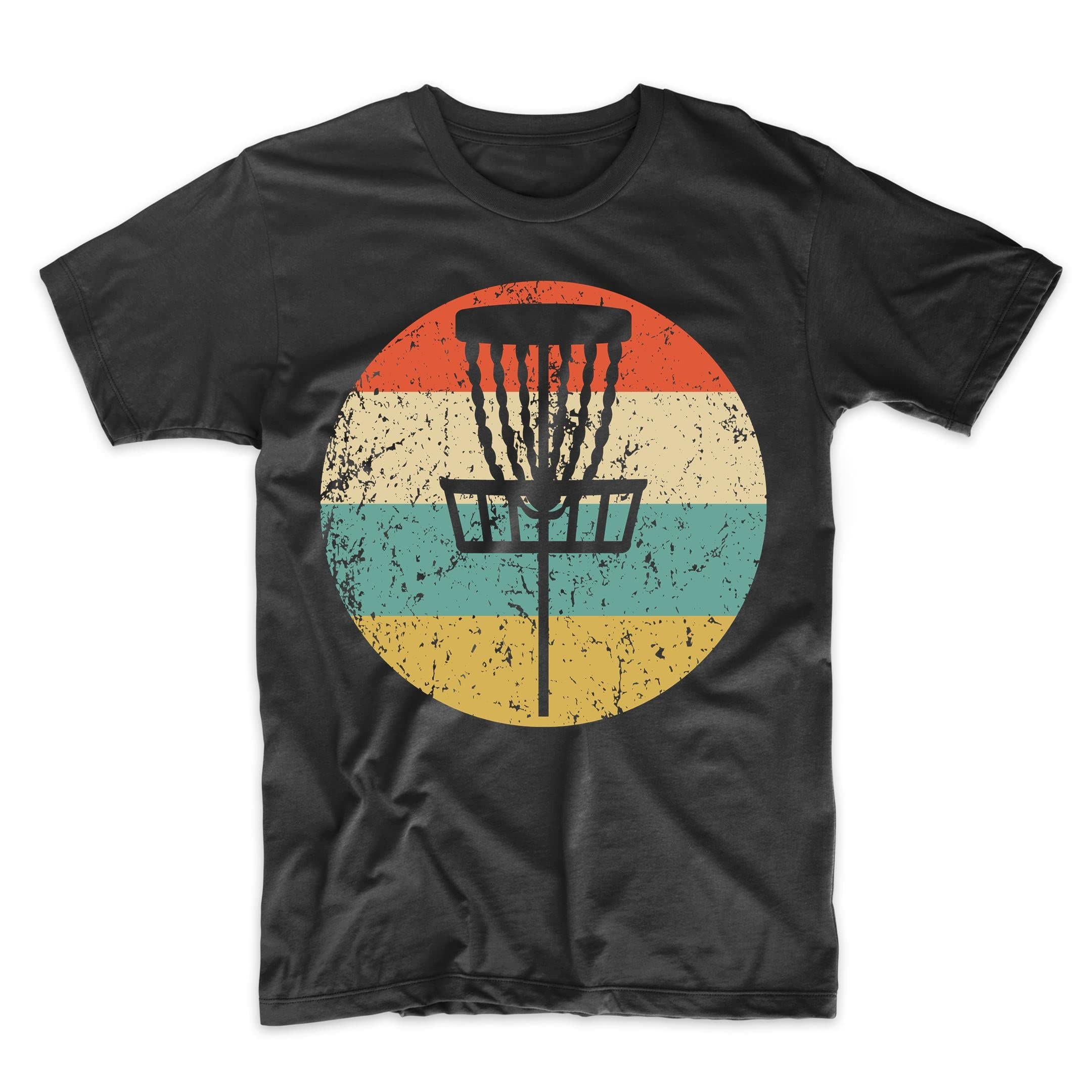 Retro Disc Golf T-Shirt with Basket Icon - Comfortable & Stylish for Men & Women - Perfect for Casual Wear, Tournaments & Outdoor Activities
