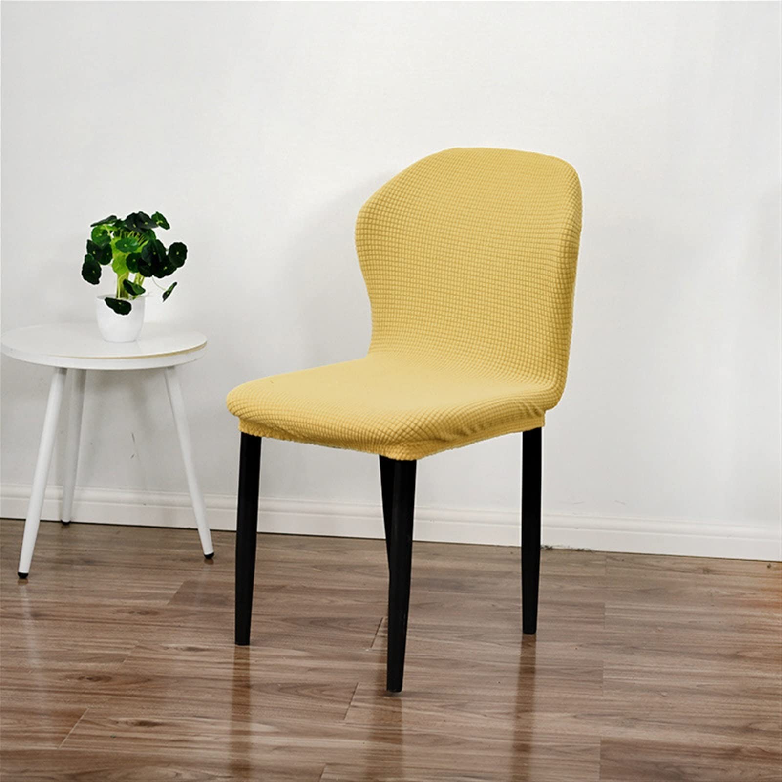 KTTGYRE 4-Piece Elastic Stretch Chair Covers - Universal Washable Removable Stool Slipcovers for Home, Office, Dining Room (Beige) | Fits Most Chairs, Easy to Clean & Install