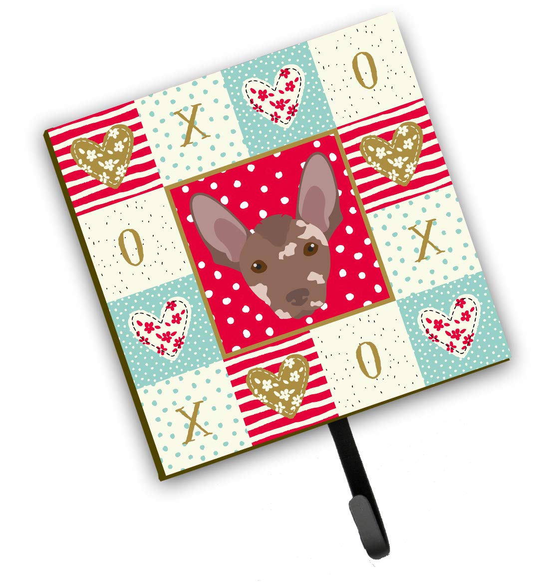Mexican Hairless Dog Wall Hook Key Holder - Red Coat Rack with Hooks for Keys, Leashes, Towels & Aprons | Perfect for Entryway, Kitchen & Pet Area Organization