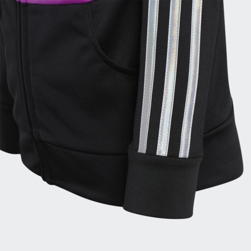 adidas Girls Zip Front Classic Tricot Jacket and Joggers Set - 6X Sonic Fuchsia - Comfortable Athletic Outfit for School, Sports & Casual Wear