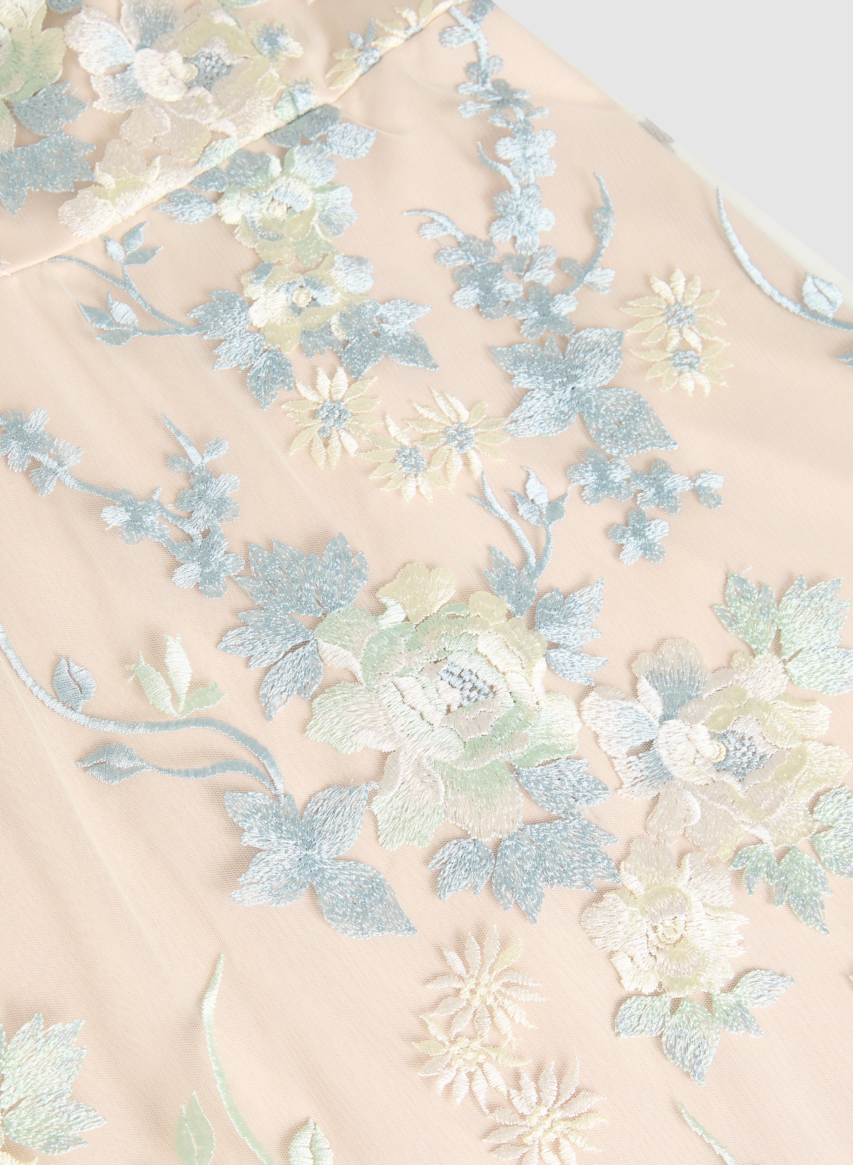 Floral Embroidered Tulle Dress for Women - Elegant Boho Maxi Dress for Weddings, Parties & Special Occasions