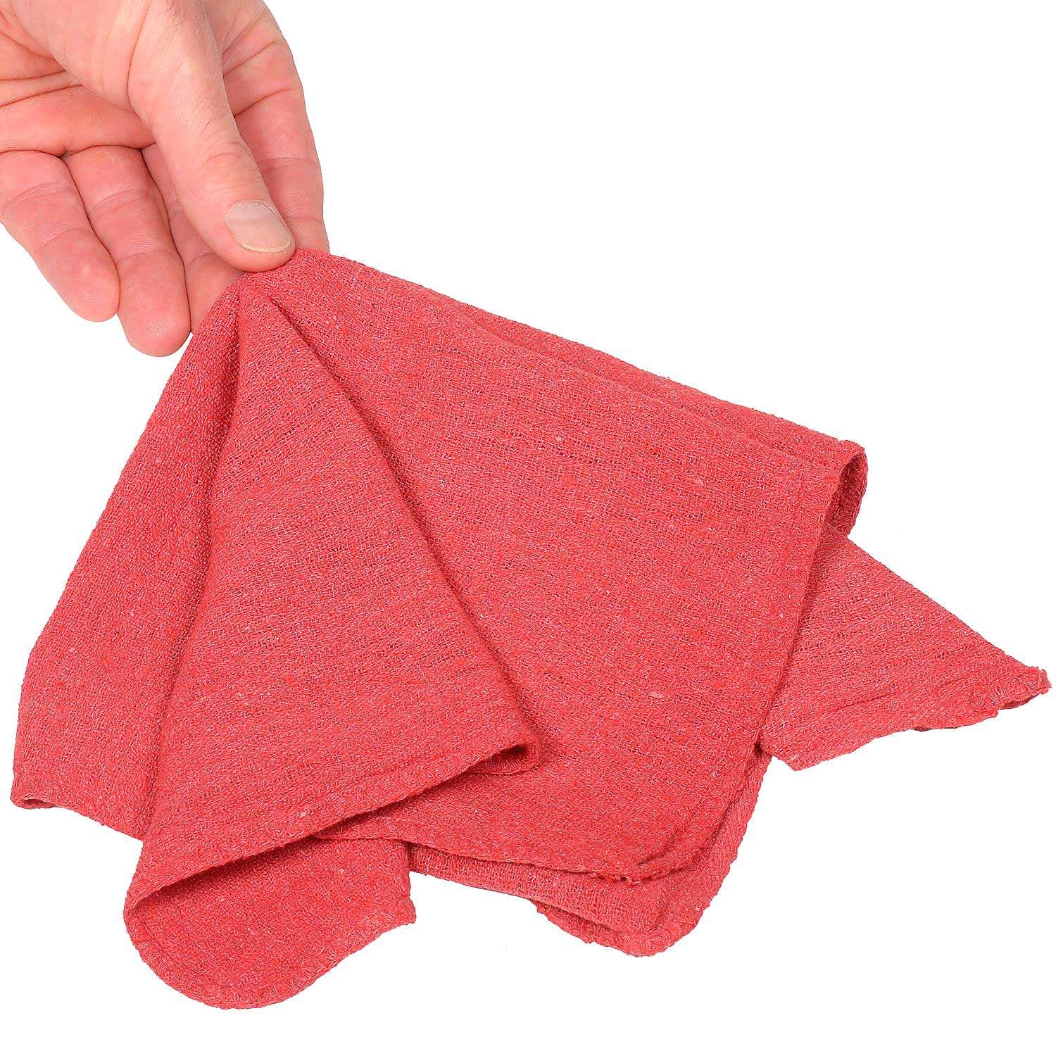 Global Industrial 50 Lb. Box 100% Cotton Shop Towels, Red - Heavy-Duty Absorbent Cleaning Rags for Automotive, Workshop & Industrial Use