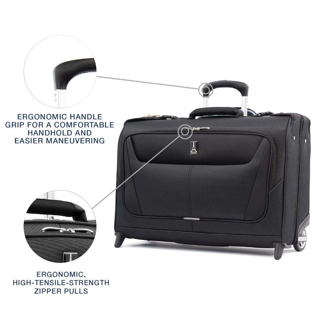 Travelpro Maxlite 5 Lightweight 22-Inch 2-Wheel Rolling Carry-On Garment Bag for Men & Women - Perfect for Business Travel & Weekend Getaways (Black)