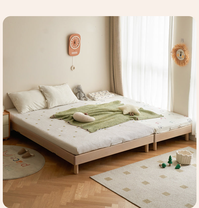 Birch Solid Wood Twin Over Full Bunk Bed - Sturdy Platform Bed Frame Without Headboard - Perfect for Kids' Room, Guest Room & Small Space Saving