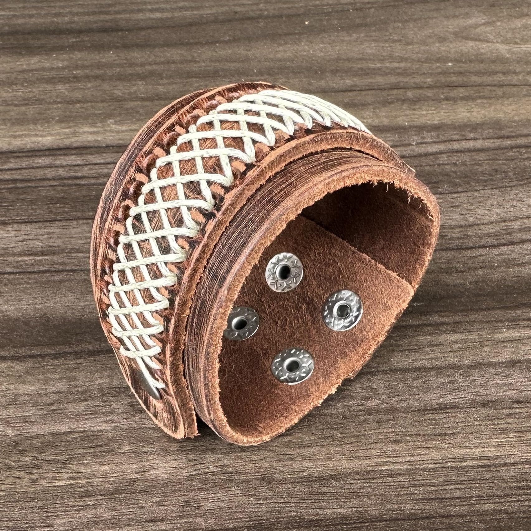 Punk Rock Vintage Faux Leather Wristband - Adjustable Snap Bracelet with Braided Rope Design for Men & Women | Gothic Arm Cuff for Concerts, Music Festivals & Alternative Fashion