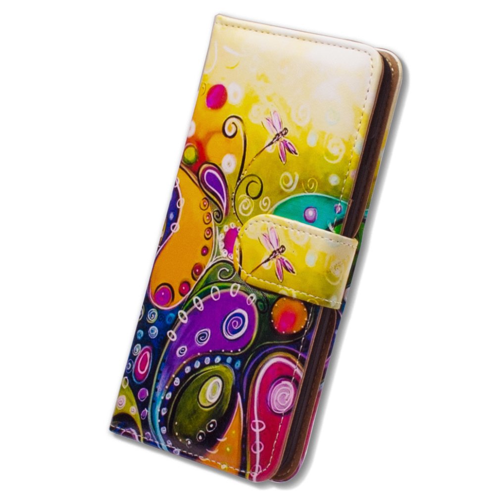 Premium Leather Flip Wallet Case for iPhone 13 Pro Max - Dragonfly Design with Card Slots & Kickstand | Slim Protective Cover for Women & Men | Perfect for Work, Travel & Everyday Use