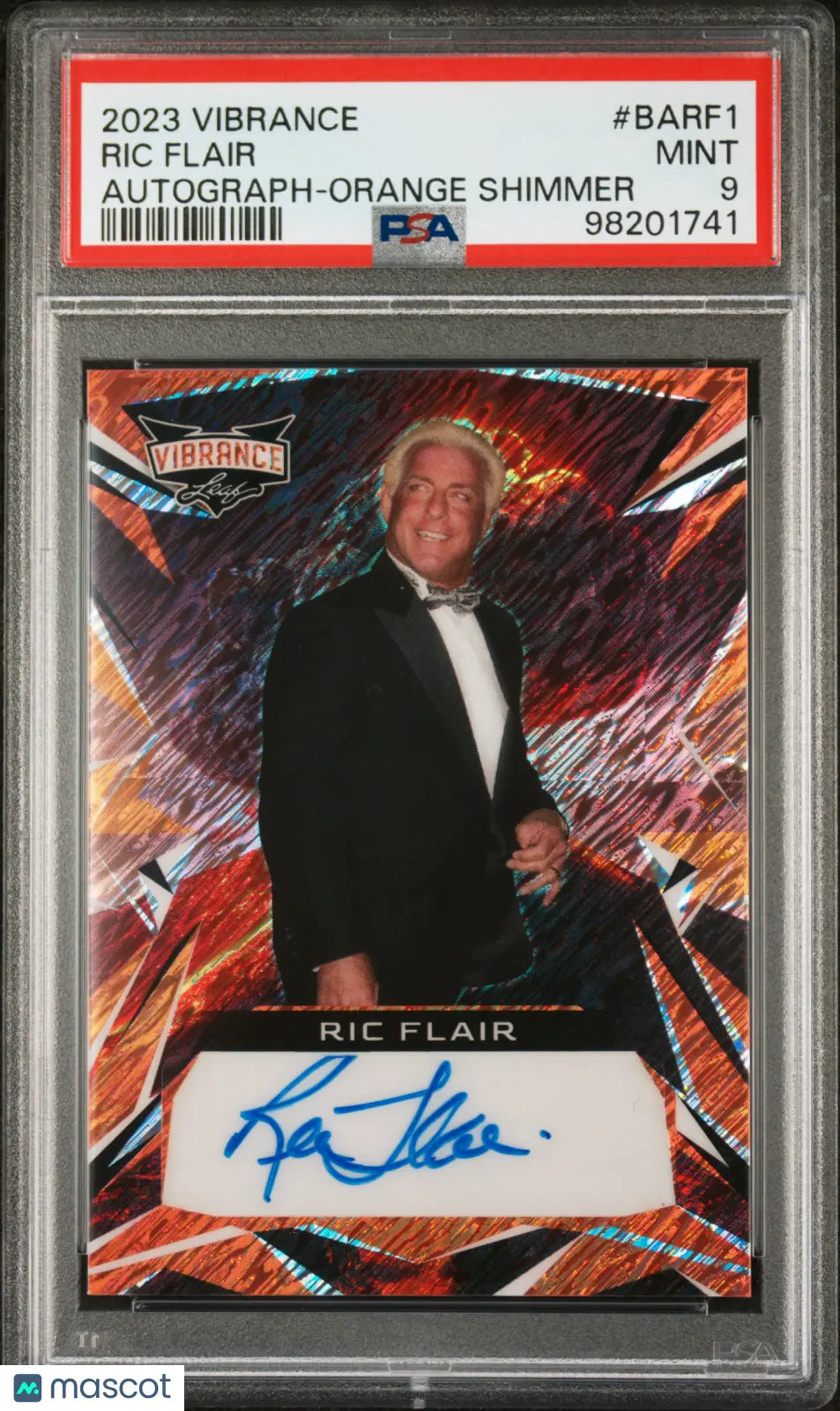 2023 Leaf Vibrance Autographs Ric Flair Orange Shimmer PSA 9 /6 #BA RF1 - Rare Wrestling Trading Card for Collectors & Fans - Perfect for Display, Investment & Memorabilia Collections