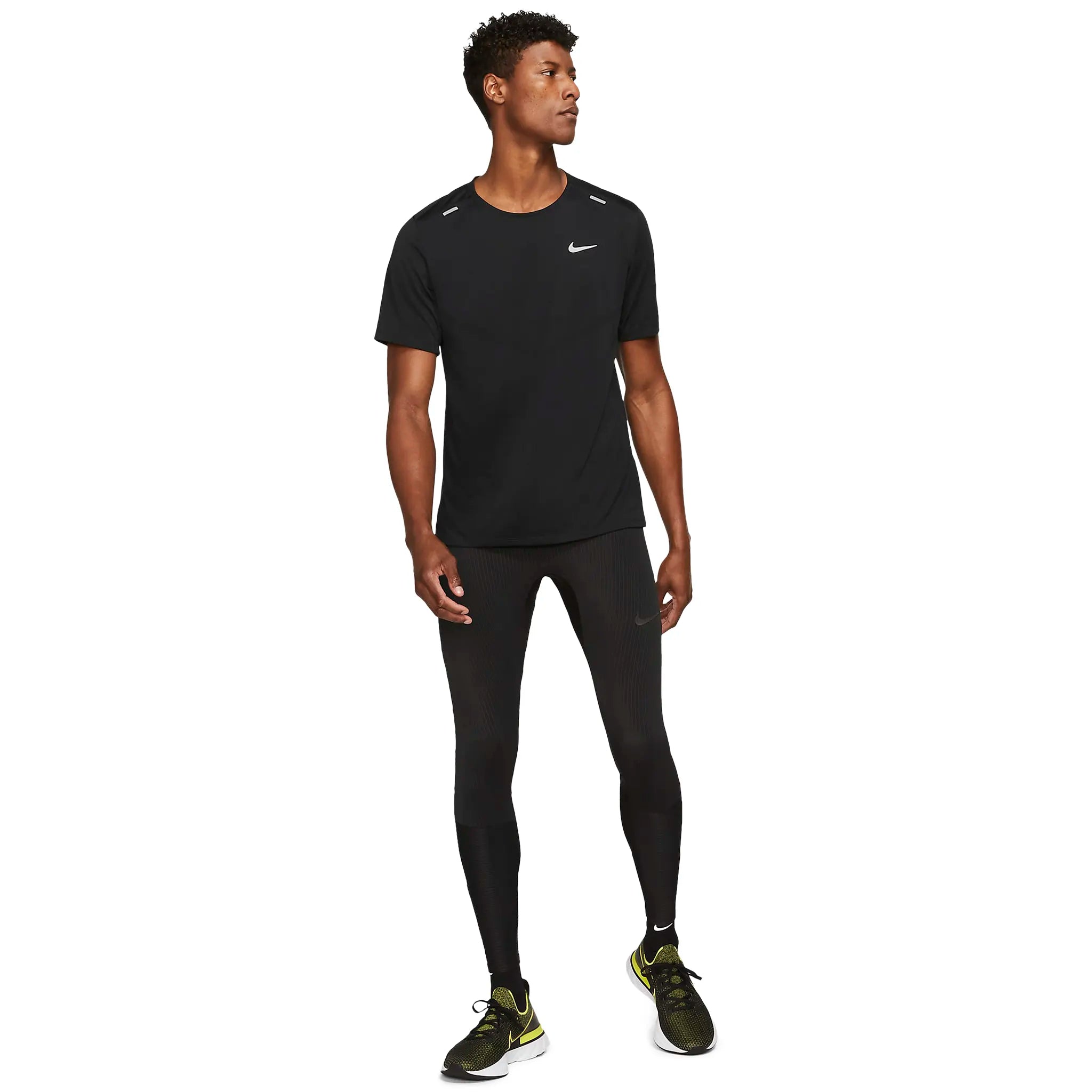 Nike Dri-FIT Rise 365 Black Running T-Shirt for Men - Moisture-Wicking Workout Shirt for Running, Gym & Training | Lightweight Athletic Performance Top