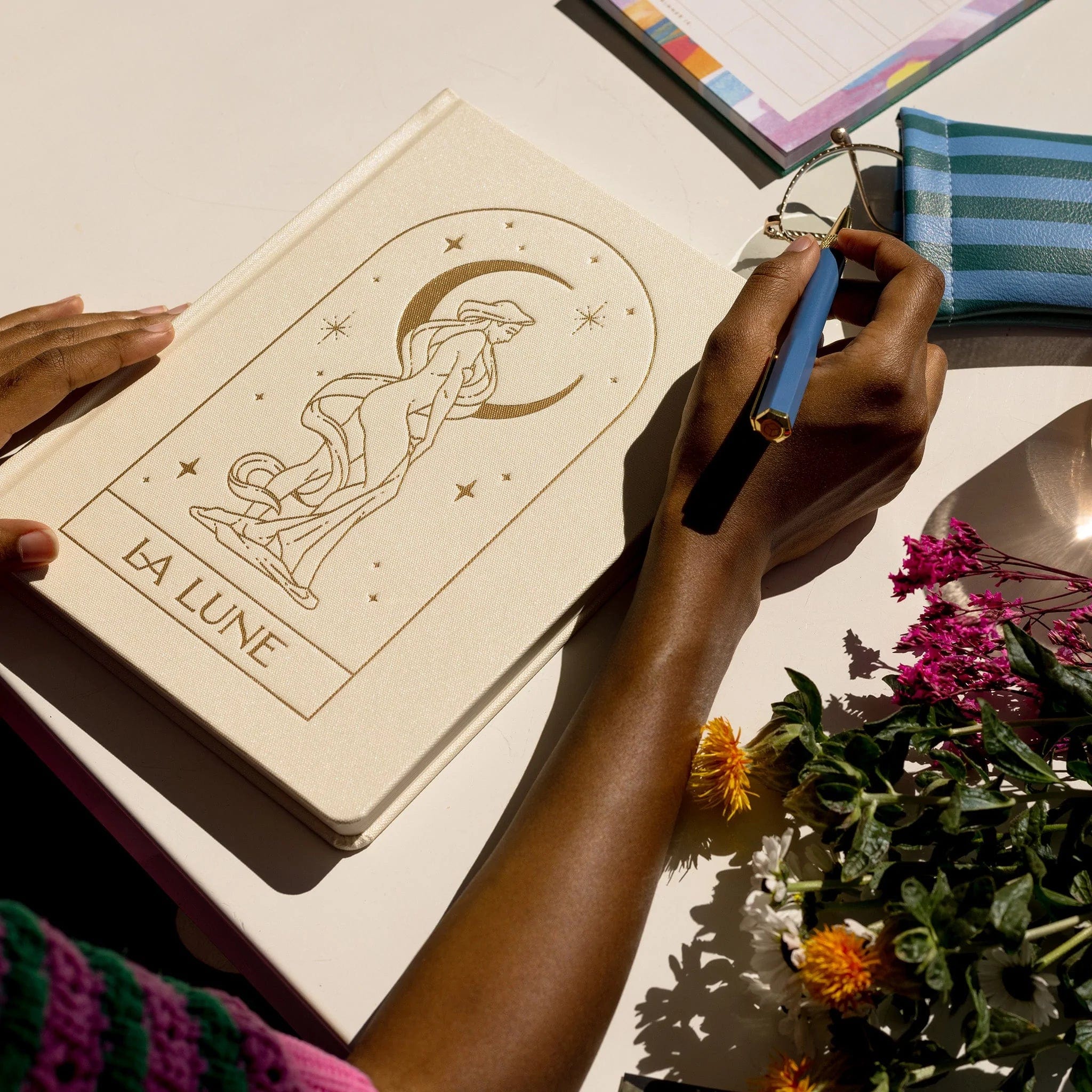 La Lune Jumbo Cloth Journal - Extra Large Fabric Notebook for Writing, Sketching & Scrapbooking | Perfect for Travel, School & Creative Projects