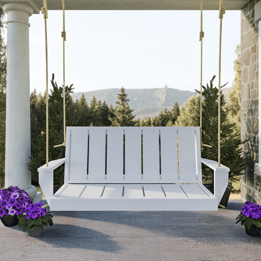 Keystone Amish Co. The Weston Recycled Plastic Porch Swing - Eco-Friendly Outdoor Furniture for Patio, Garden & Backyard Relaxation