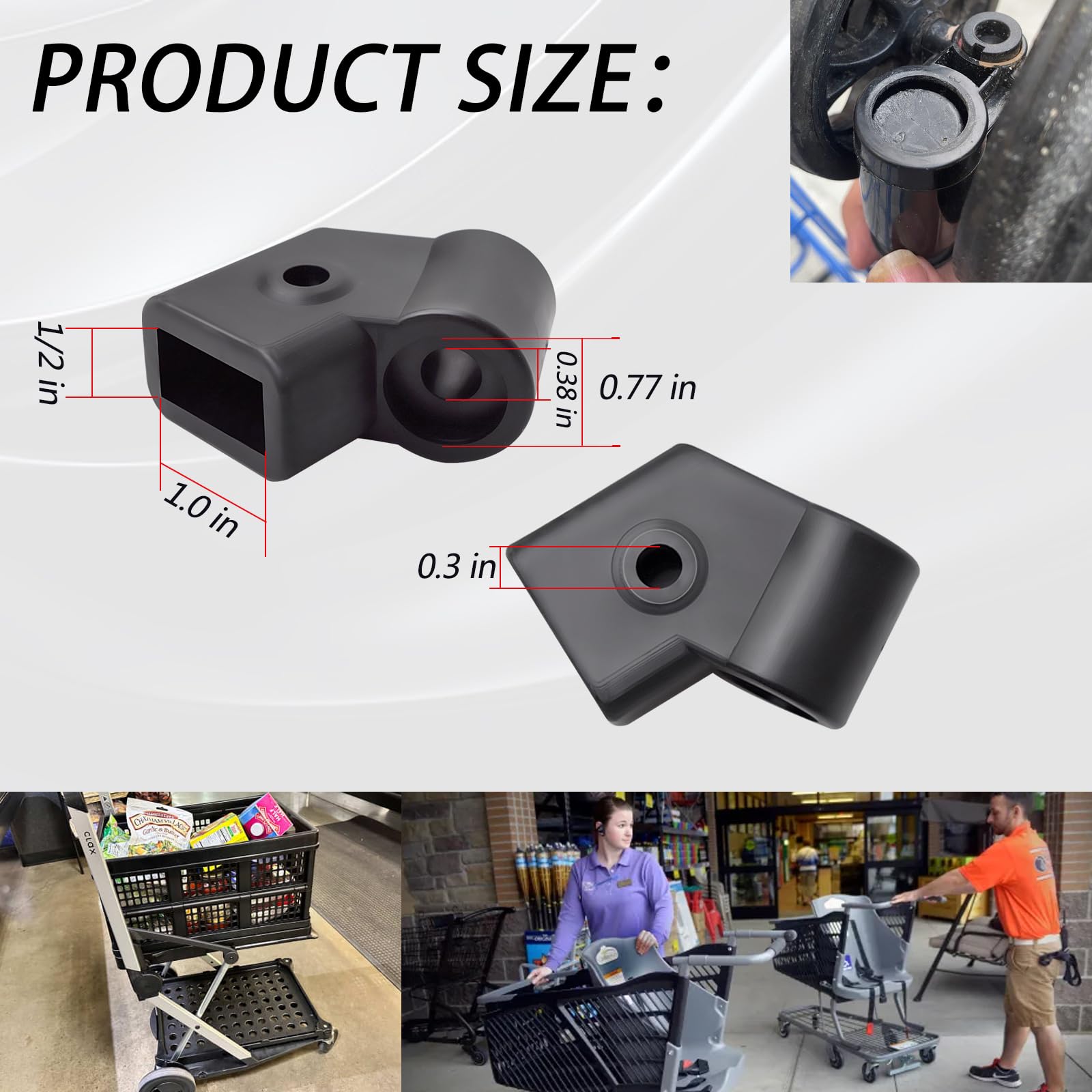 2-Pack Heavy Duty Shopping Cart Replacement Wheels - 360° Swivel Casters for Utility Carts & Grocery Carts, Durable Lightweight Large Wheels for Smooth Mobility - Perfect for Supermarkets, Warehouses & Home Use