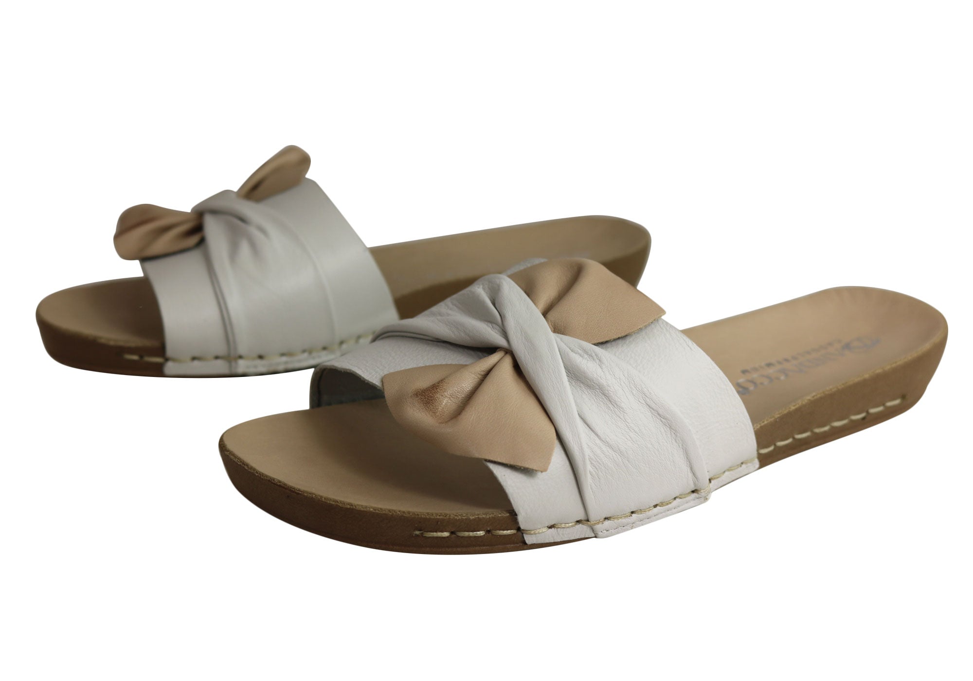 Andacco Women's Comfortable Leather Slide Sandals - Handmade in Brazil - Perfect for Beach, Pool, and Summer Casual Wear