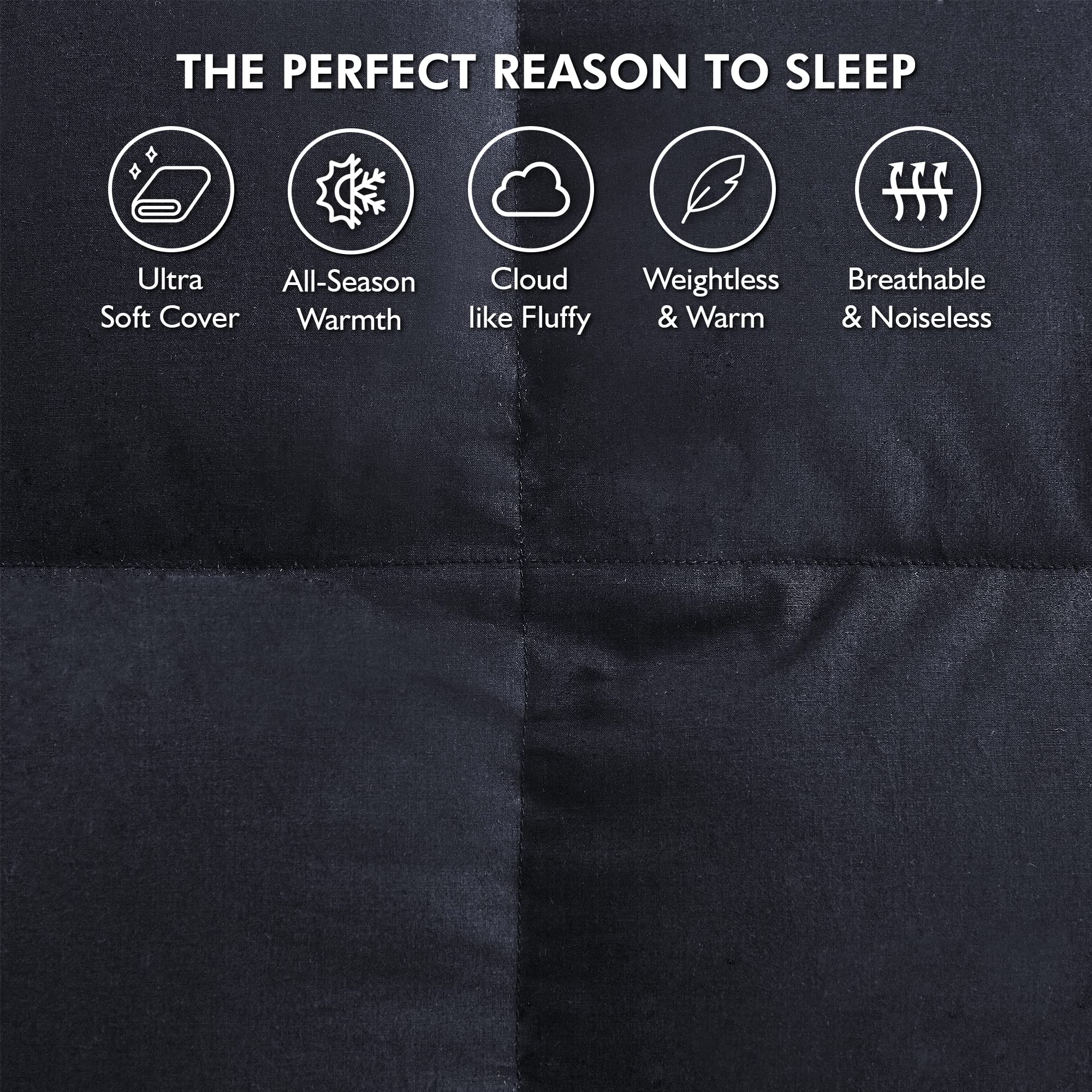 Premium King Size Goose Down Alternative Comforter - Hypoallergenic & Breathable, 100% Egyptian Cotton Cover, 70oz Fill Weight - Perfect for All-Season Bedding (King, Black) | Ideal for Master Bedrooms, Guest Rooms & Luxury Hotels
