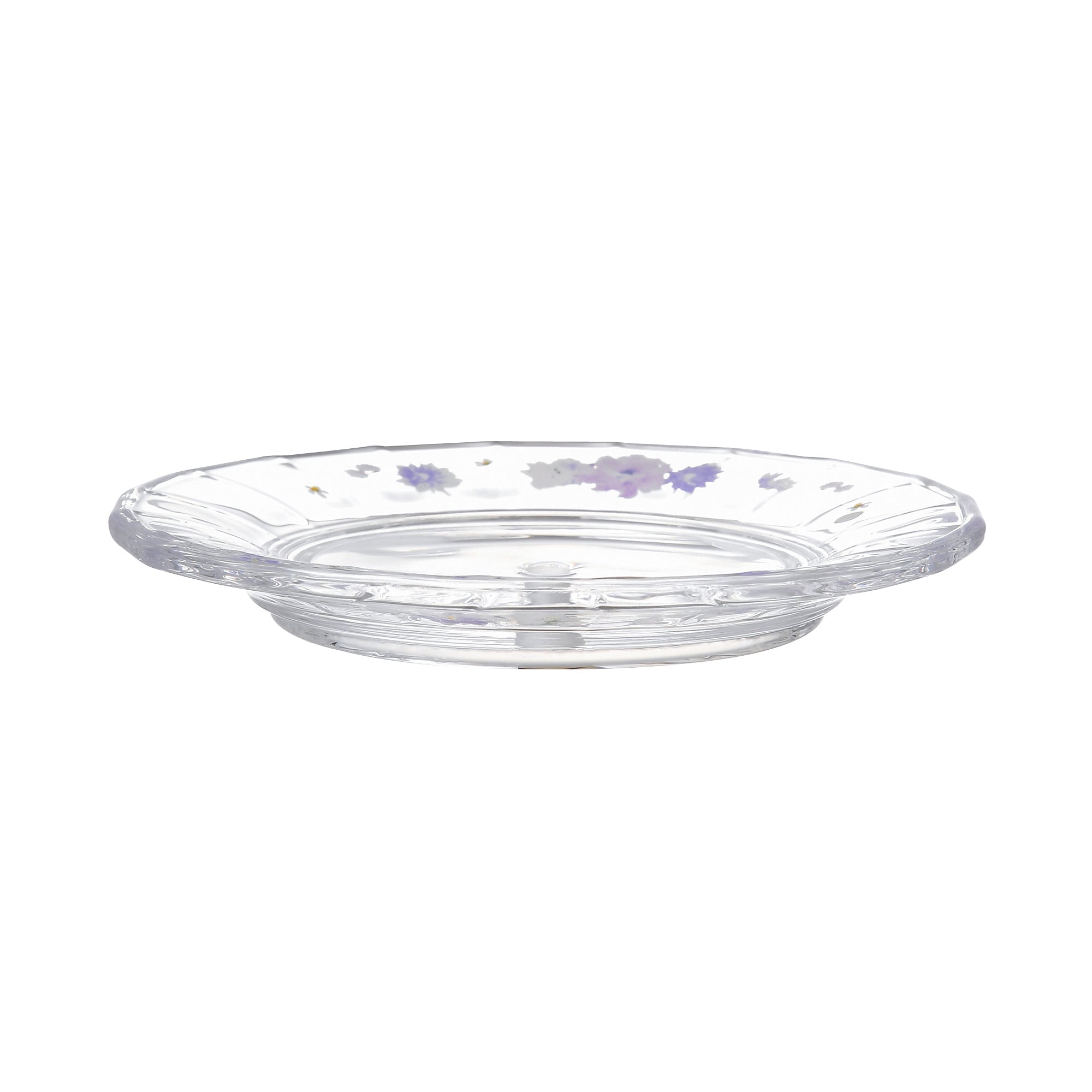 Elegant Purple Flower Frill Glass Stand - Perfect for Home Decor, Wedding Centerpieces & Gift Displays