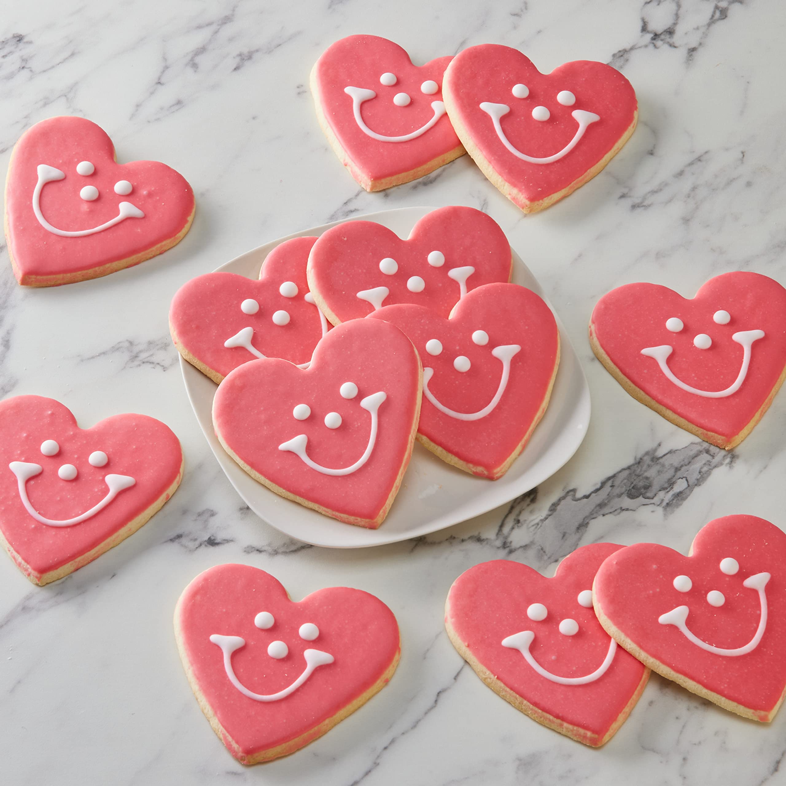 50-Pack Nut-Free Heart Shaped Smiley® Face Cookies - Perfect for Valentine's Day, Birthday Parties & School Events (Allergy-Friendly Treats)