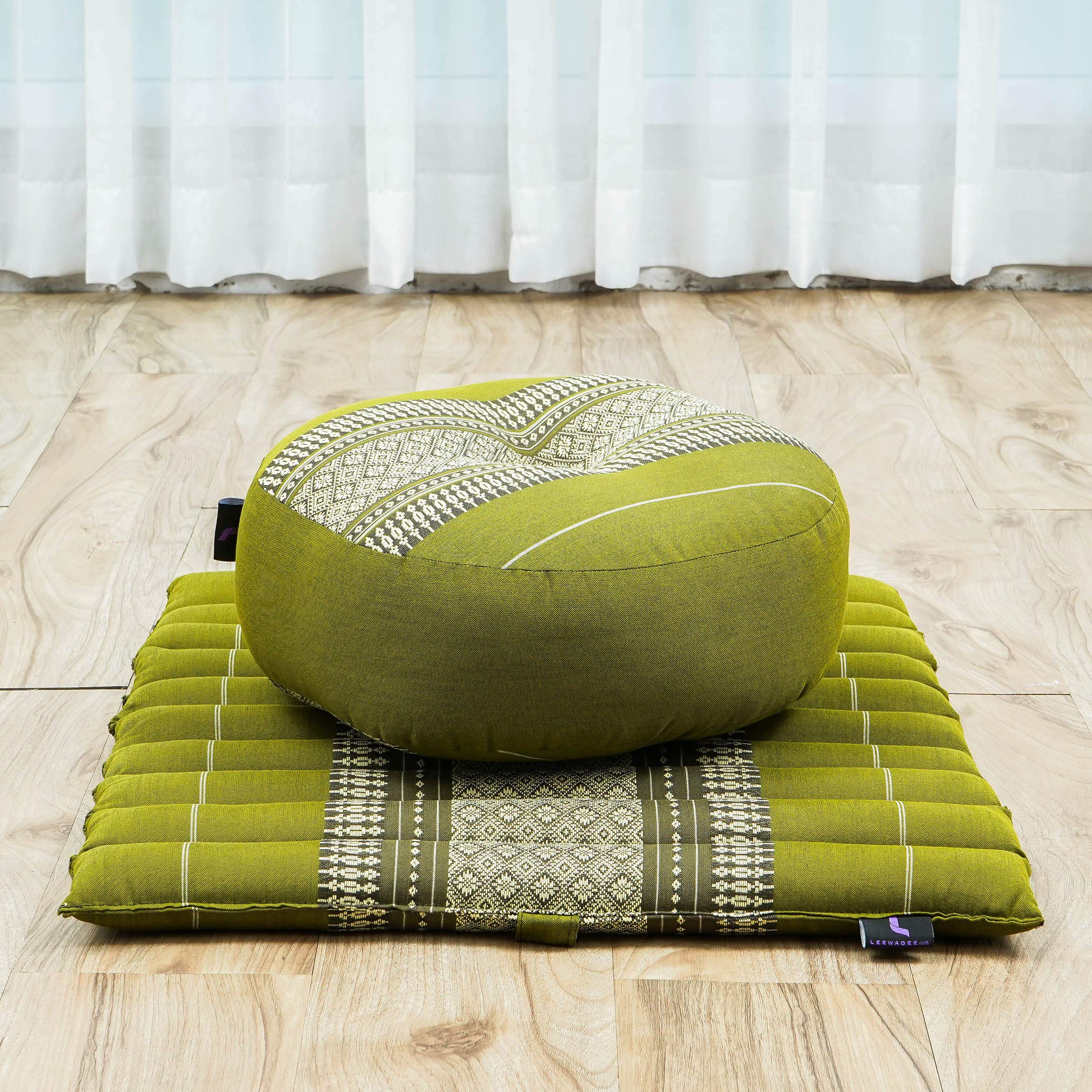 Premium Meditation Cushion Set - Zafu Yoga Pillow & Zabuton Mat with Natural Kapok Filling for Comfortable Seated Meditation, Yoga & Zen Practice at Home or Studio