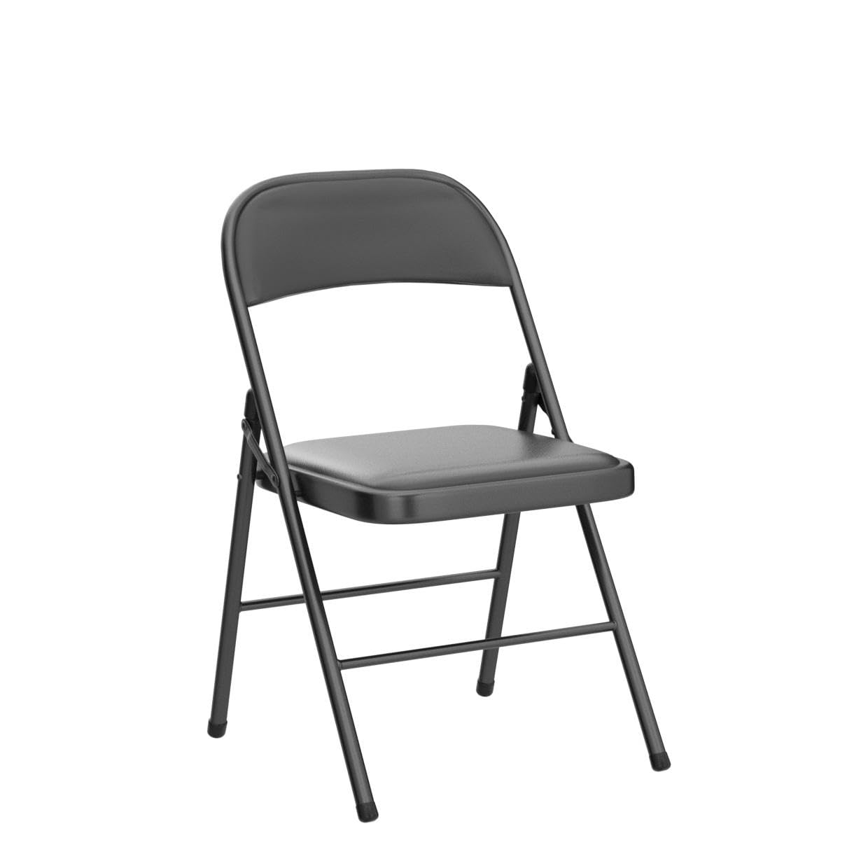VINGLI 10 Pack Black Folding Chairs with Padded Seats - Heavy Duty Metal Frame & PU Leather Seat Back - 350 lbs Weight Capacity - Perfect for Weddings, Parties, Events & Home Use