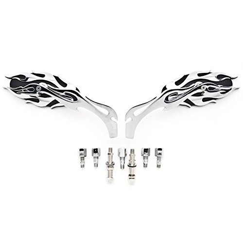 Flame Motor Custom Rear View Mirrors for Honda VTX 1300 C R S Retro - Chopper Racing Cruiser Motorcycle Mirrors - Perfect for Highway Riding and Urban Commuting