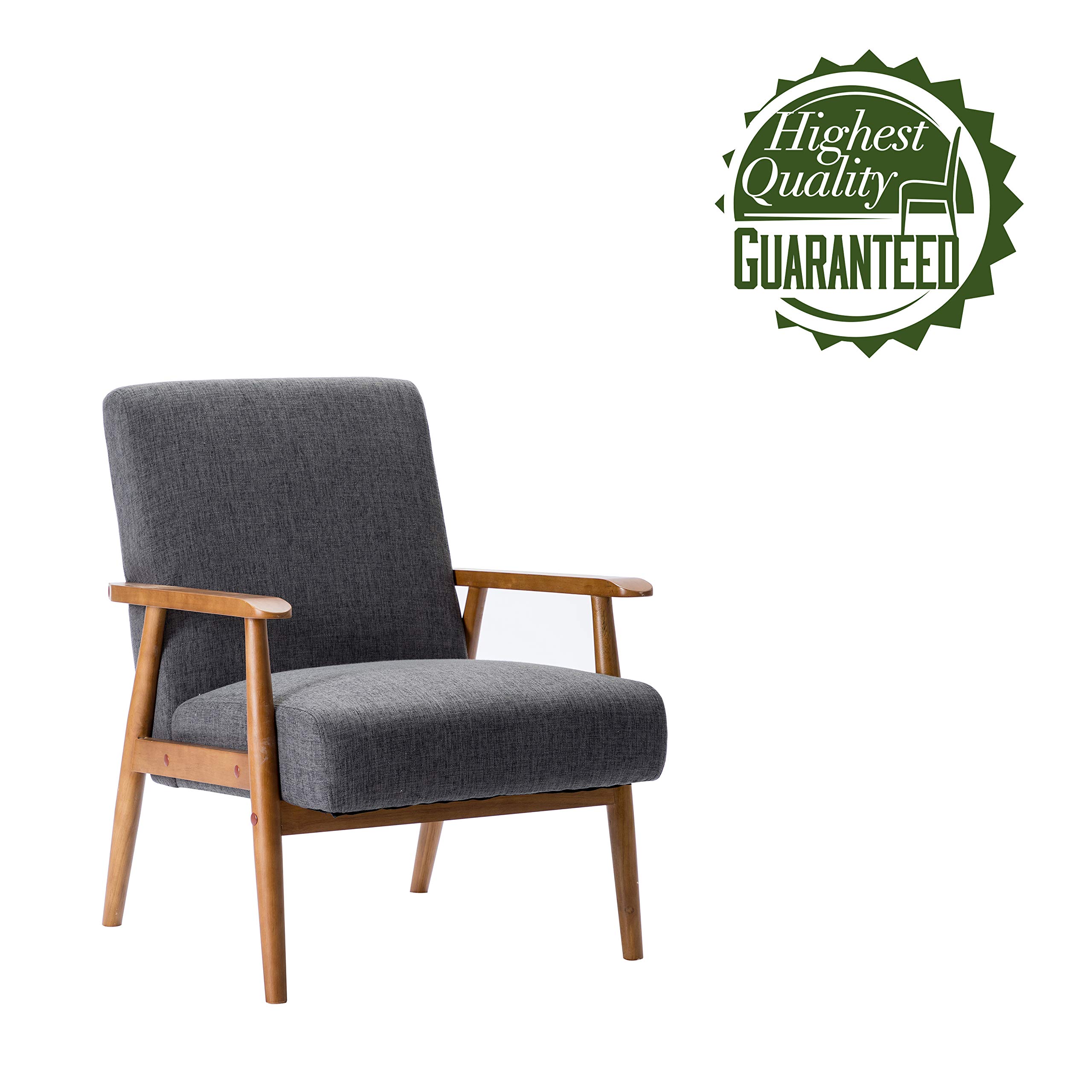 Porthos Home Gelso Modern Accent Chair - Soft & Durable Fabric Upholstery with Thick Firm Cushions, Sturdy Rubberwood Legs & Armrests - Perfect for Living Room, Bedroom or Office Reading Nook