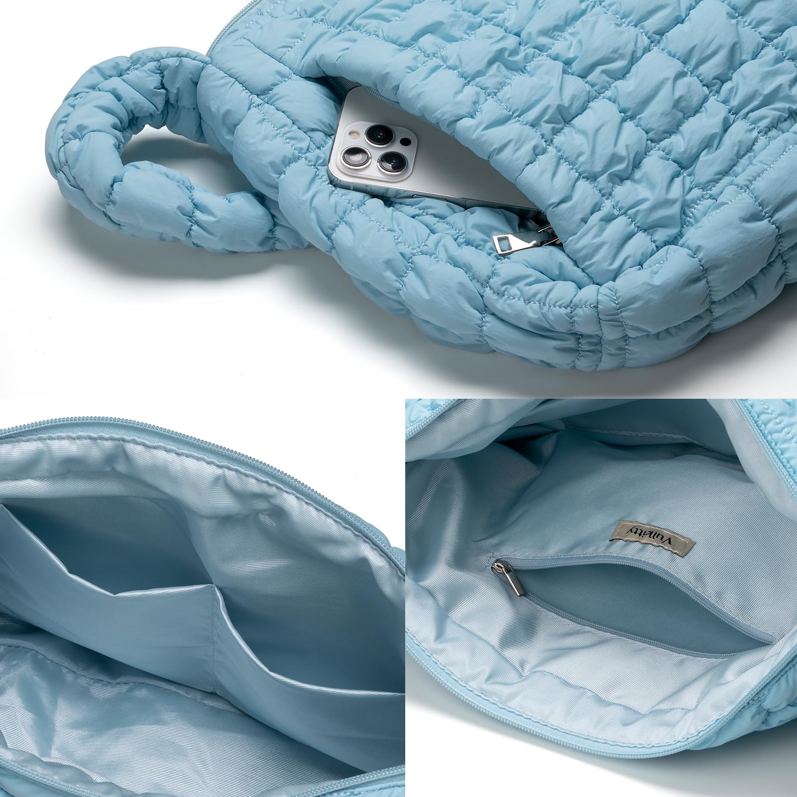 Lightweight Quilted Puffer Tote Bag for Women - Adjustable Shoulder Strap Crossbody Purse - Perfect for Work, Travel & Daily Use