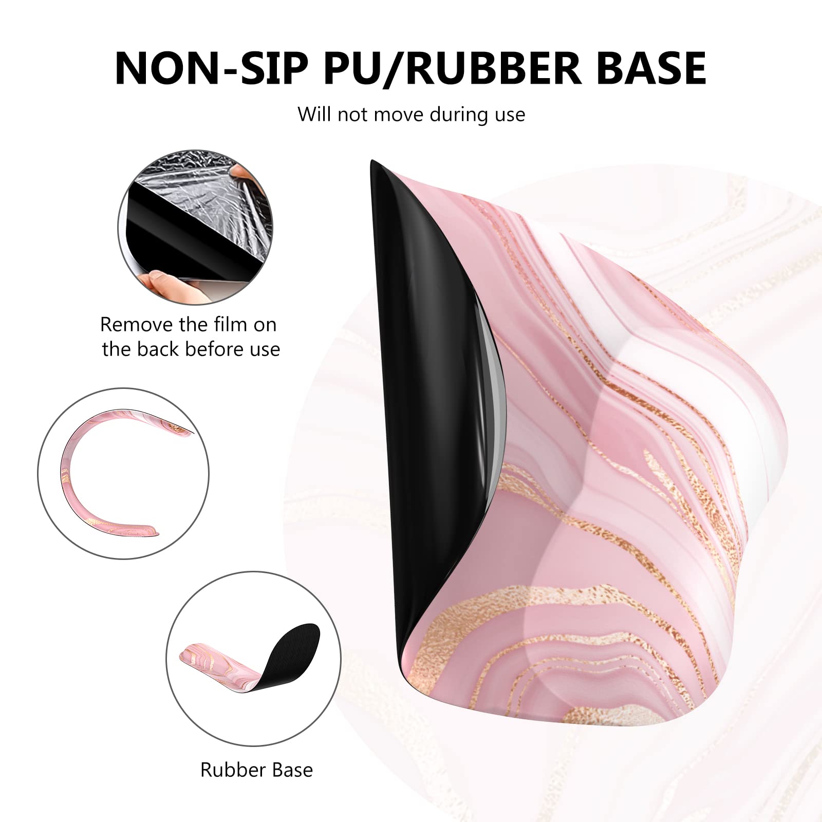 Premium Pink Rose Gold Desk Mat Set - Ergonomic Mouse Pad with Wrist Support & Keyboard Wrist Rest, Non-Slip Office Accessories for Comfortable Computer Work - Perfect for Home Office, Gaming & Workspace Setup