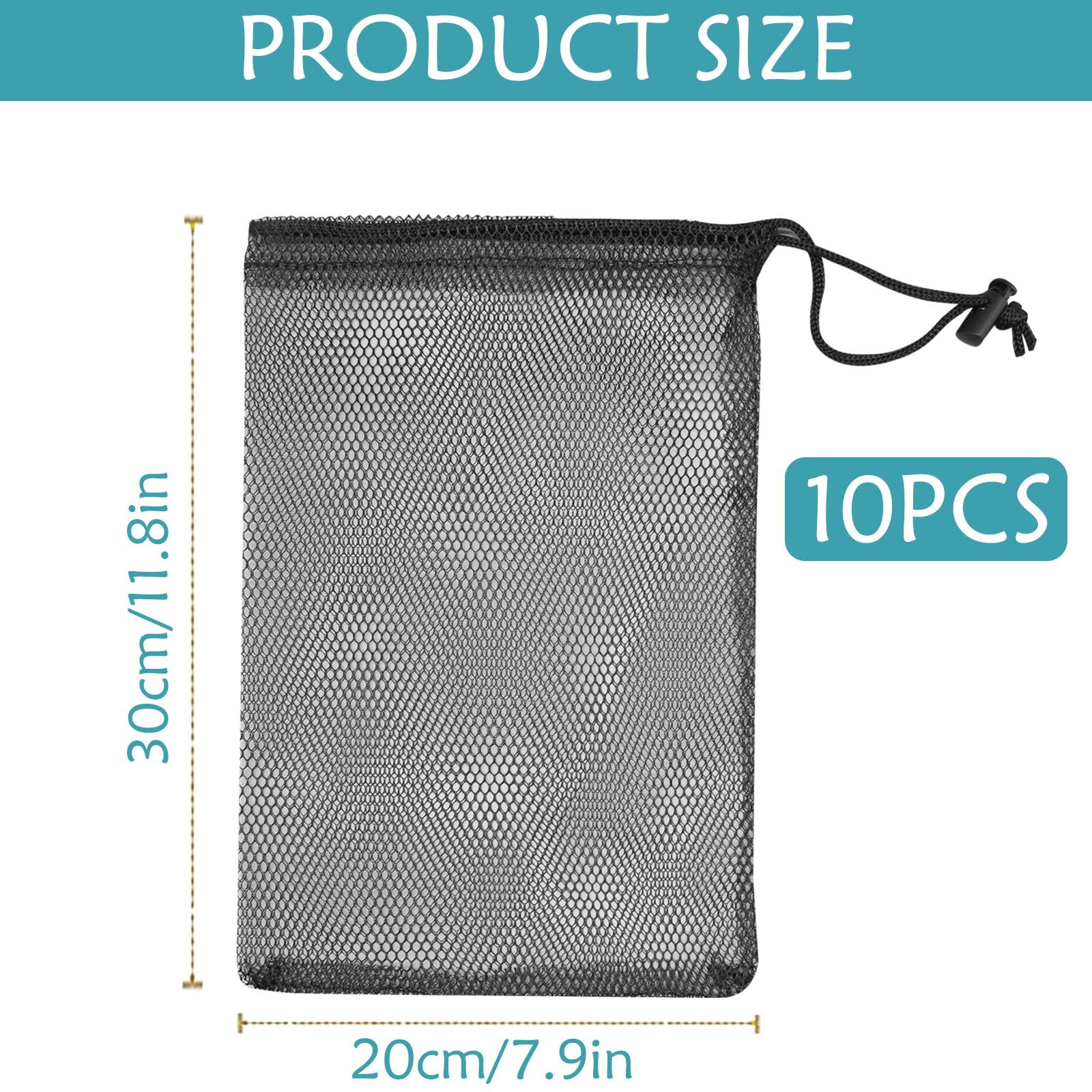 10PCS Nylon Mesh Drawstring Bags Set - Delicates Laundry Bags for Washing Machine, Small Gym Bags for Basketball Volleyball Football - Perfect for Travel, Sports & Organizing Jewelry, Underwear & Socks