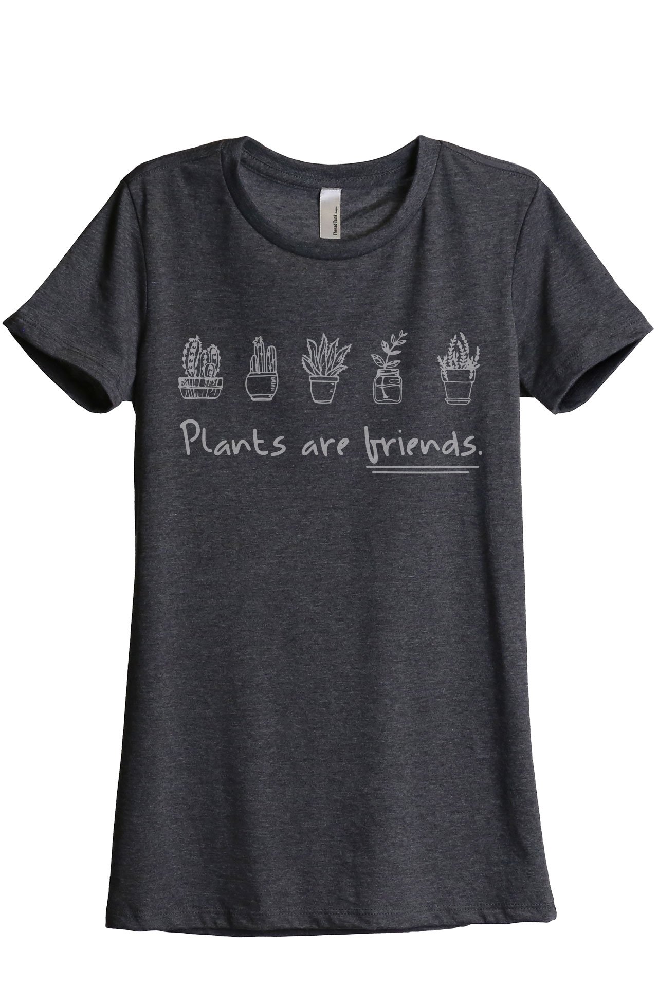 Plants Are Friends Women's Fashion Relaxed T-Shirt - Comfortable Casual Tee for Everyday Wear, Gardening & Outdoor Activities