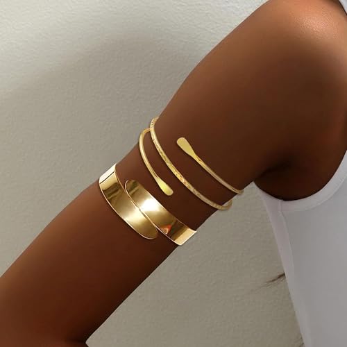 C:2Pcs Gold Arm Cuff