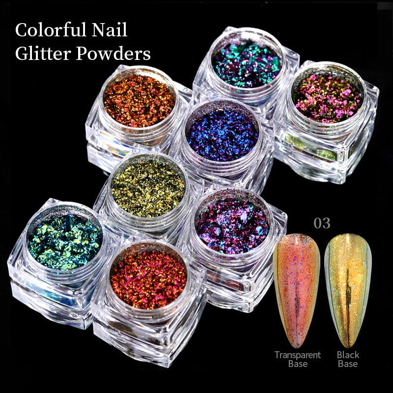 Chameleon Glitter Nail Powder - Color Changing Nail Art Dust for Gel & Acrylic Nails - Perfect for Manicures, Pedicures & DIY Nail Designs at Home or Salon