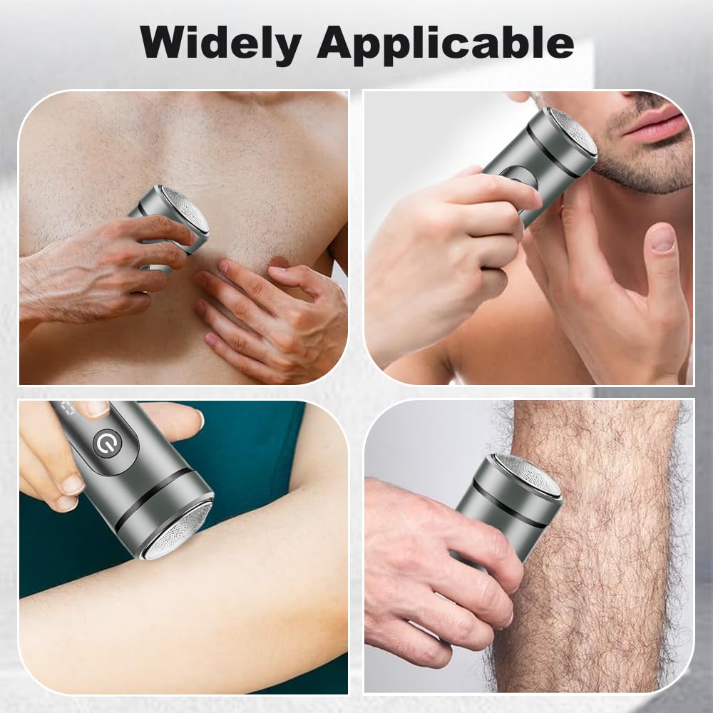 2025 Mini Portable Electric Shaver for Men - Rechargeable Waterproof Travel Razor with USB Charging | Compact Pocket Shaver for Home, Car, Office & On-the-Go Grooming (Black) | Perfect for Business Trips, Gym Bags & Daily Commute