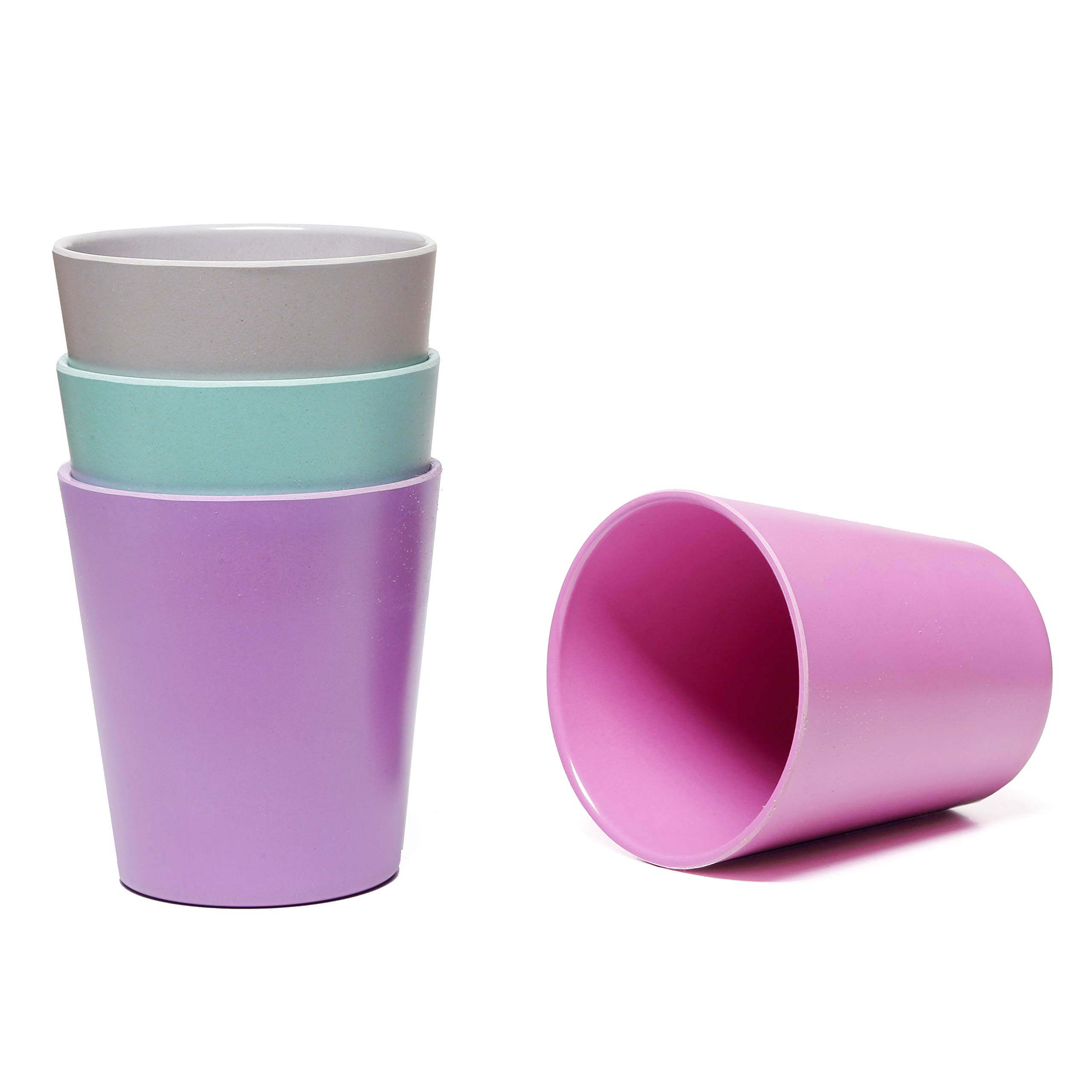 Eco-Friendly Bamboo Drinking Cups for Kids - Set of 4 Reusable 10oz Toddler Cups | BPA-Free, Durable Dinnerware for Home, School & Outdoor Activities