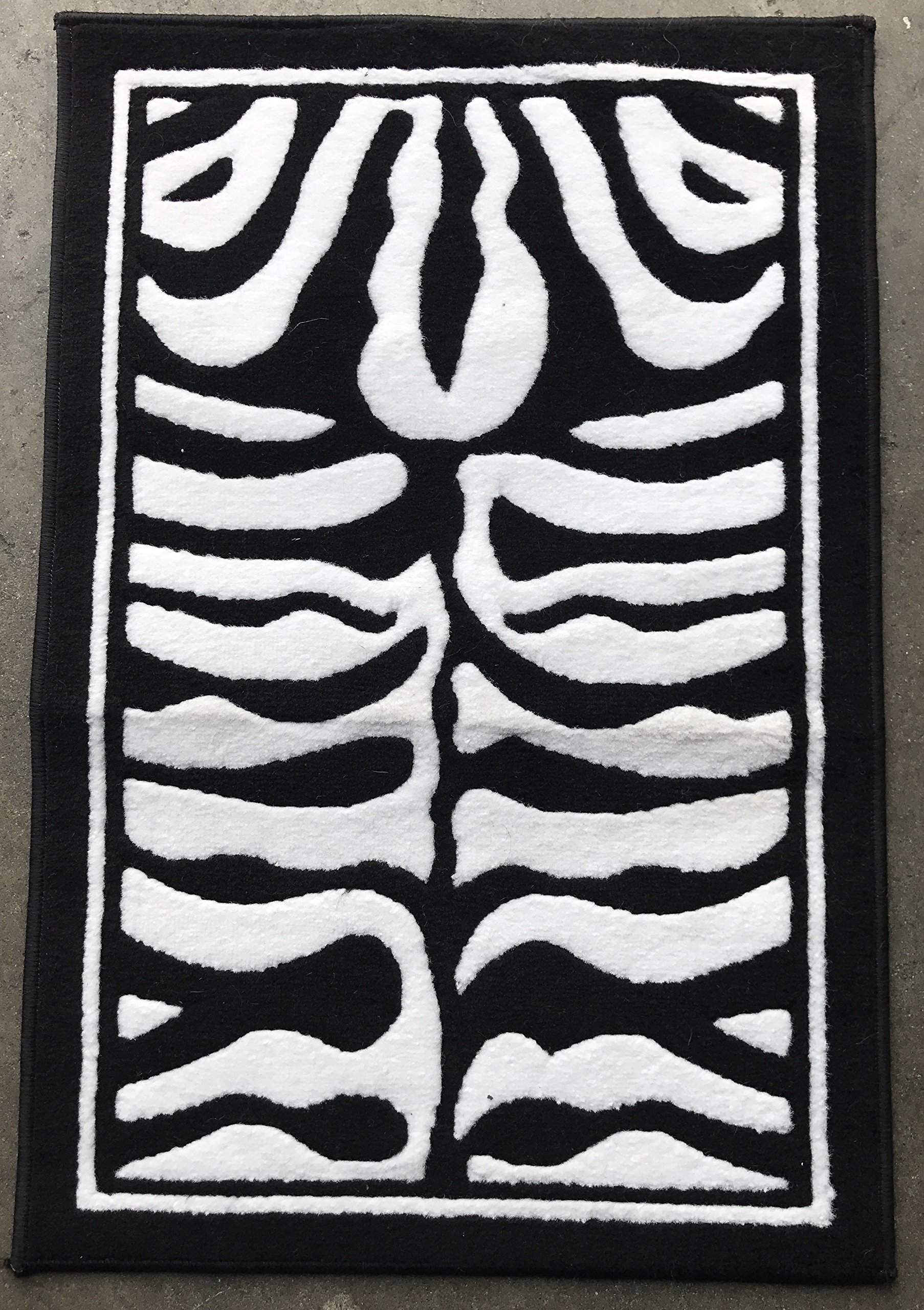 Americana Animal Print Zebra Doormat - Black & White Striped Non-Slip Entry Rug - 2x3 Feet - Perfect for Front Door, Porch, or Mudroom Decor