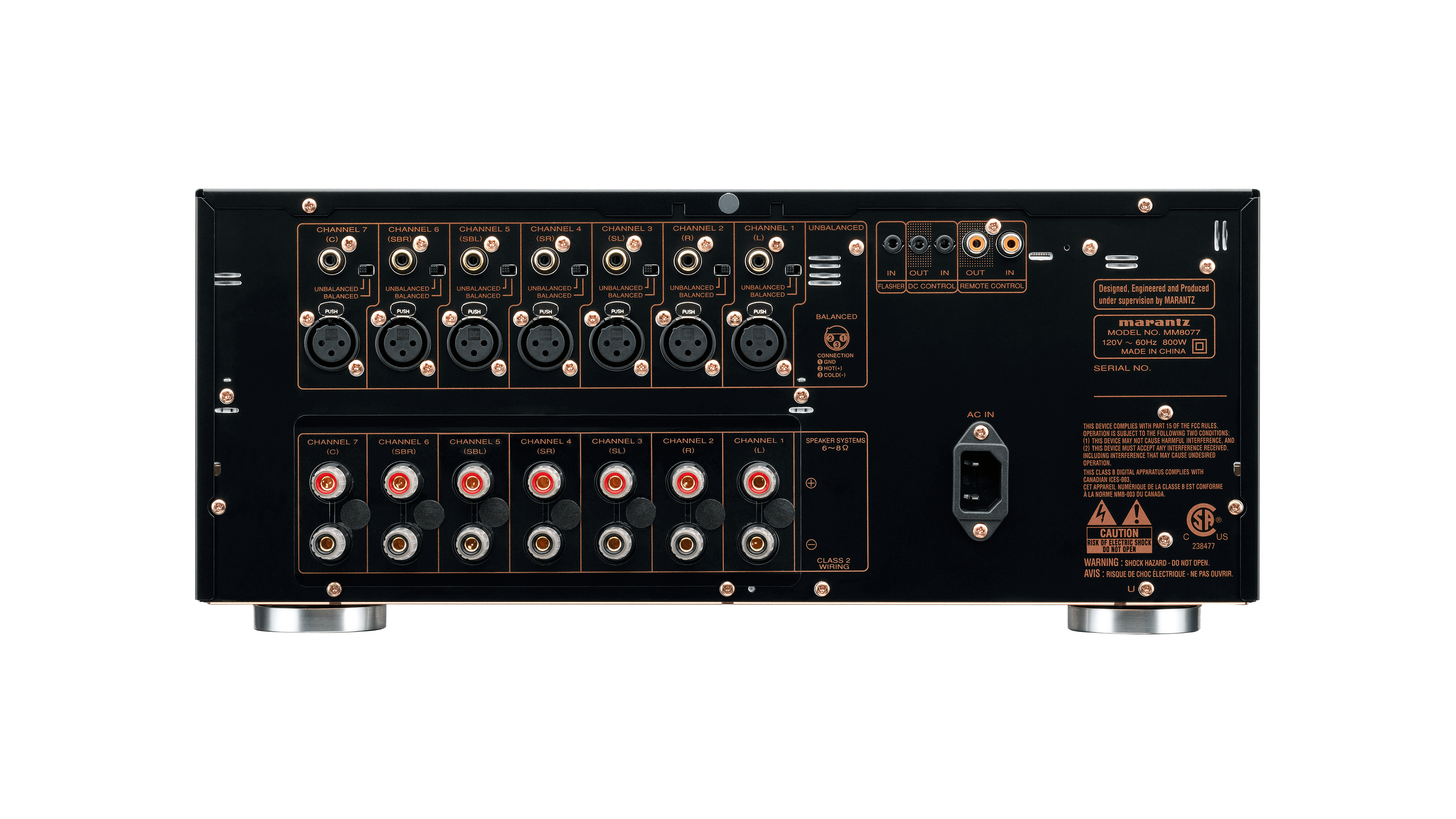 Marantz MM8077 7-Channel Home Theater Power Amplifier - Open Box - Perfect for Dolby Atmos & Multi-Room Audio Systems