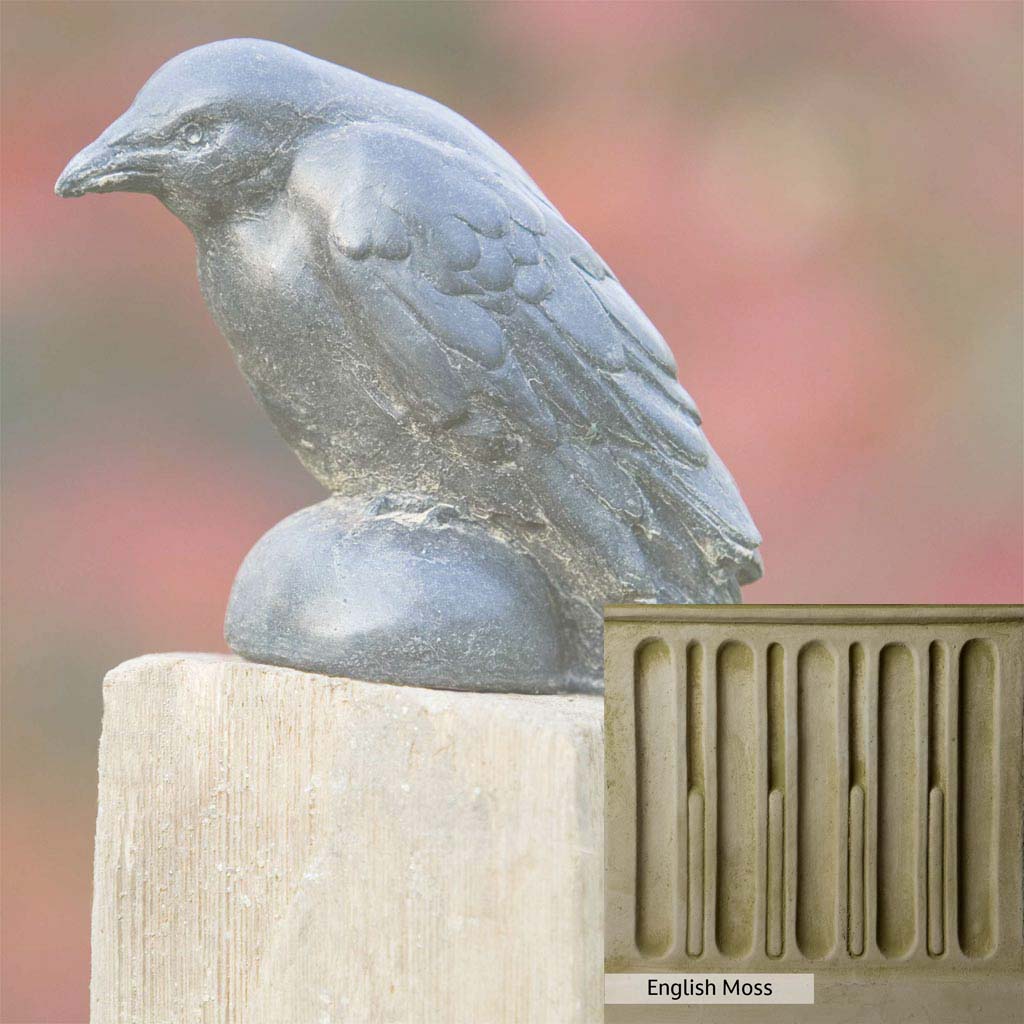 Campania International Small Raven Statue - Gothic Home Decor, Halloween & Outdoor Garden Sculpture for Unique Décor