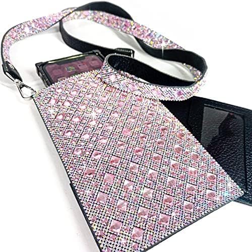 Jacqueline Kent Royal Ice Cellphone Purse - Flamingo Pink Diamond Crossbody Phone Wallet for Women | Perfect for Parties, Shopping & Everyday Use