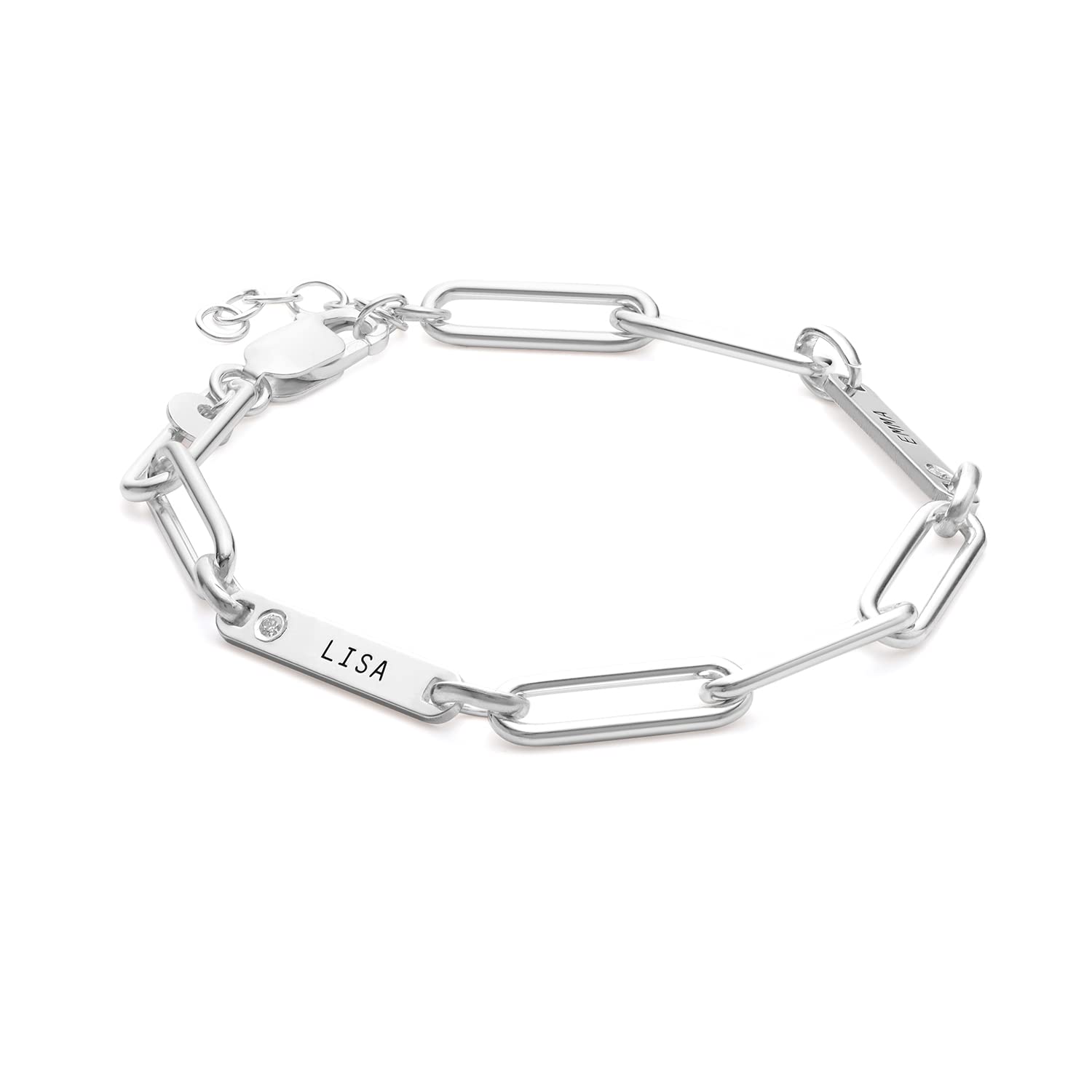 Personalized Ivy Name Paperclip Chain Bracelet with Custom Engravings - Unique Jewelry Gift for Women, Mom, Wife - Mother's Day, Christmas, Birthday Present - Perfect for Everyday Wear, Date Nights & Special Occasions