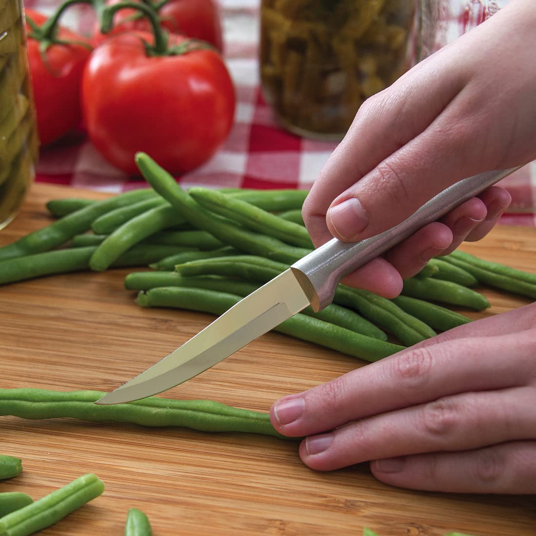 Premium Rada Cutlery Heavy Duty Paring Knife Set - 2 Pack Stainless Steel Kitchen Knives with Silver Ergonomic Handle - Perfect for Peeling, Slicing Fruits & Vegetables, Food Prep