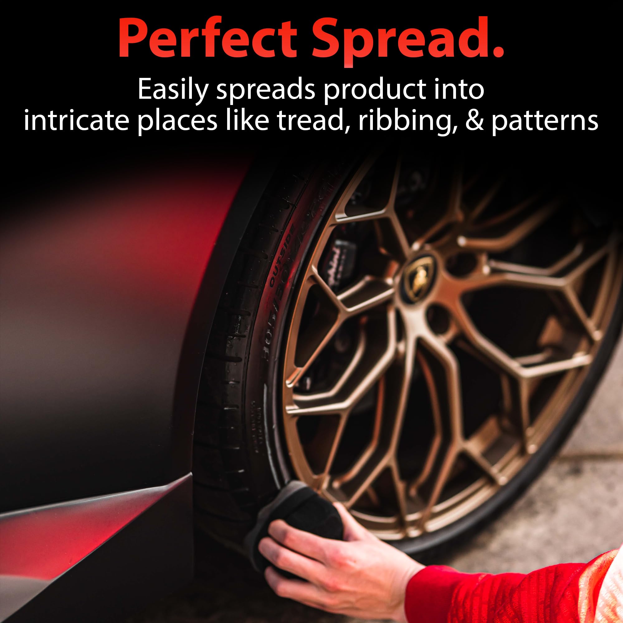 Adam's Polishes Pro Tire Hex Grip Applicator (3 Pack) - Car Detailing Sponge for Vinyl, Rubber & Trim - Perfect for Wheel Cleaning After Car Wash