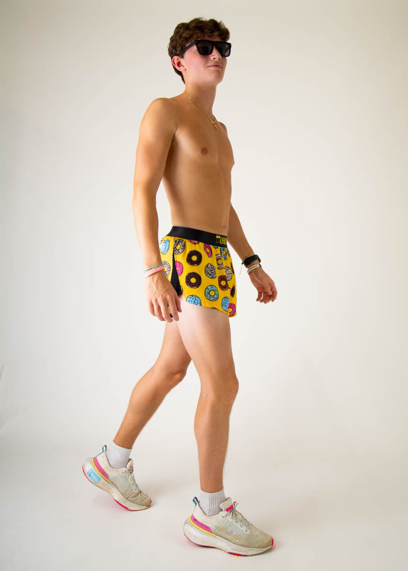 Men's Salty Donuts 2 Split Running Shorts - Lightweight Athletic Shorts for Jogging, Gym Workouts & Outdoor Activities