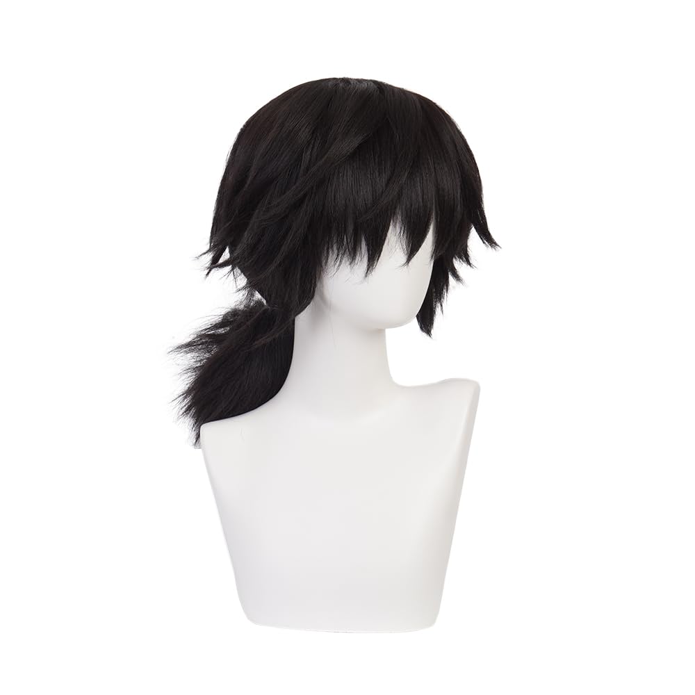 Premium Giyuu Tomioka Cosplay Wig - Demon Slayer: Kimetsu no Yaiba Anime Costume Wig with Free Wig Cap | Perfect for Halloween, Cosplay Events & Anime Conventions